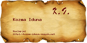 Kozma Iduna névjegykártya